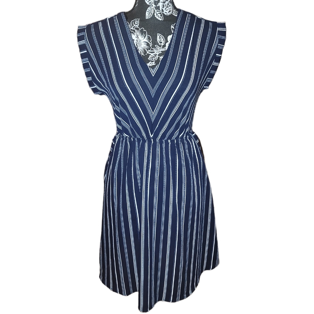 Monteau LA Womens striped Aline dress size small